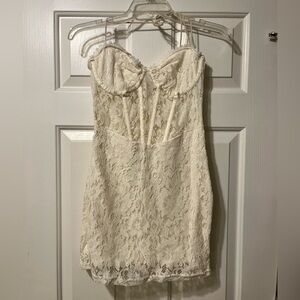 Halter Cream Lace Dress